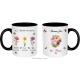 Mug "Les jardins de maman" personnalisé avec fleur de naissance des enfants