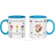 Mug "Les jardins de maman" personnalisé avec fleur de naissance des enfants