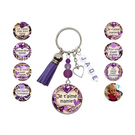 Porte clés mamie personnalisable avec ou sans photo
