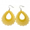 Boucles d'oreilles goutte filigrane jaune