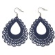 Boucles d'oreilles goutte filigrane bleu marine