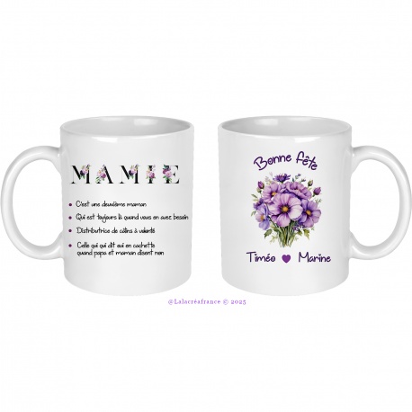 Mug mamie personnalisé avec ses traits de caractères
