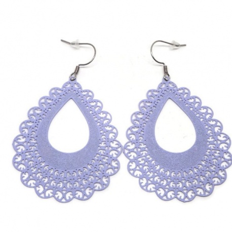 Boucles d'oreilles goutte filigrane mauve