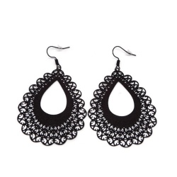 Boucles d'oreilles goutte filigrane noire