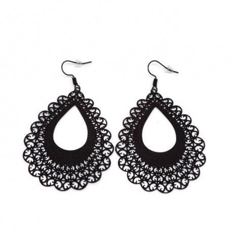 Boucles d'oreilles goutte filigrane noire