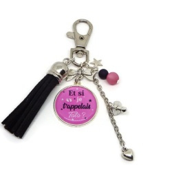 Porte clés ou bijou de sac "Et si je t'appelais tata ?"
