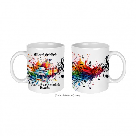 Mug Prof de musique personnalisable, Merci pour cette année musicale