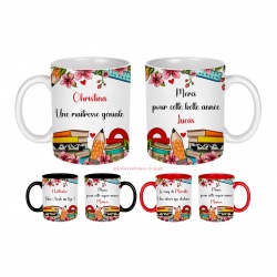 Mug maîtresse, atsem, aesh personnalisable au texte de votre choix