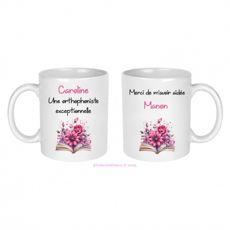 Mug orthophoniste personnalisable au texte de votre choix