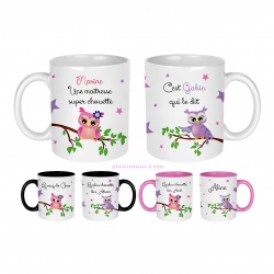 Mug  maîtresse, atsem, aesh, nounou, Ppour une chouette... personnalisable