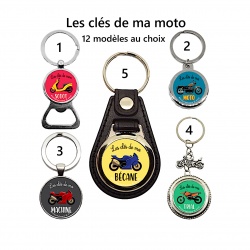 Porte clés, décapsuleur les clés de ma moto (12 modèles au choix)