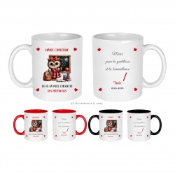 Mug  maîtresse, atsem, aesh personnalisable, Tu es la plus chouette...