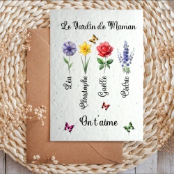 Carte à planter Le jardin de maman, de papa personnalisable