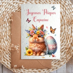 Carte à planter Joyeuses Pâques personnalisable au texte de votre choix