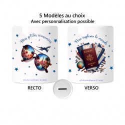 Tirelire personnalisée pour vacances, voyage...