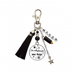 Porte-clés ou bijou de sac "Une orthophoniste au top" personnalisable