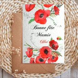 Carte à planter Bonne fête mamie personnalisable au texte de votre choix