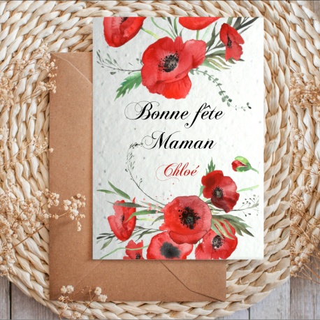 Carte à planter Bonne fête mamie personnalisable au texte de votre choix