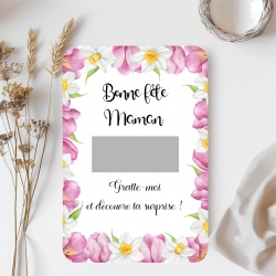 Carte à gratter Bonne fête maman personnalisable