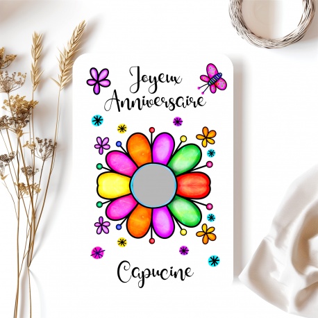 Carte à gratter enfant Joyeux anniversaire personnalisable au texte de votre choix