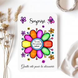 Carte à gratter Surprise personnalisable au texte de votre choix