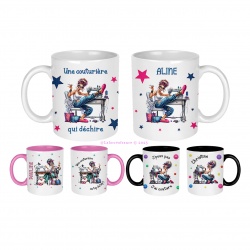 Mug couturière personnalisé, modèle au choix