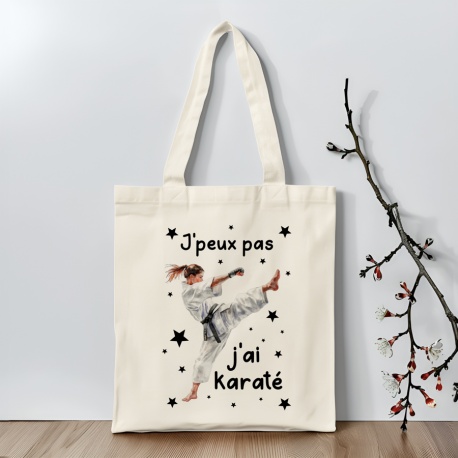 Tote bag J'peux pas j'ai karaté