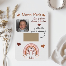 Carte à gratter remerciement nounou ou autres personnalisable avec photo