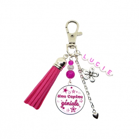 Porte-clés ou bijou de sac Une copine géniale
