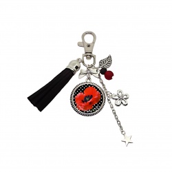 Porte clés ou bijou de sac Coquelicot