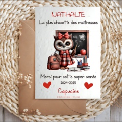 Carte à planter personnalisée maitresse