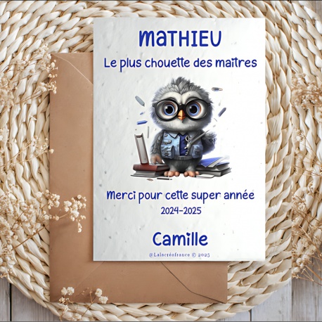 Carte à planter personnalisée maitre