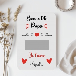 Carte à gratter Bonne fête papa personnalisable