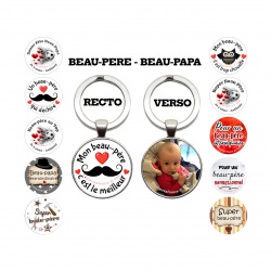 Porte clés beau-père recto verso avec photo