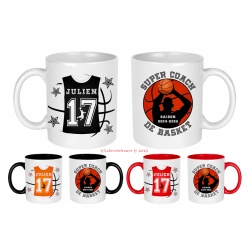 Mug super coach de basket personnalisé