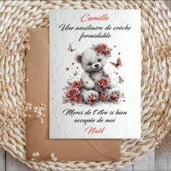 Carte à planter auxiliaire de crèche personnalisé
