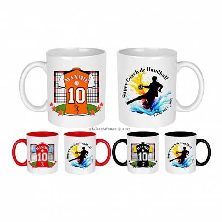 Mug super coach de handball à personnaliser