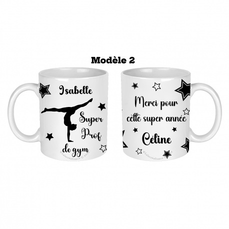 Mug Prof de GYM ou GRS, merci pour cette super année personnalisable