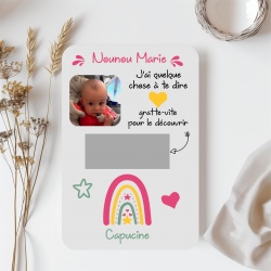 Carte à gratter nounou, marraine ou autre personnalisable avec photo