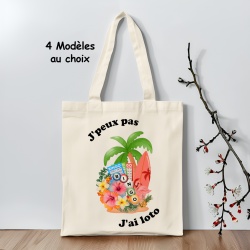 Tote bag J'peux pas j'ai loto personnalisable ou non - 4 modèles au choix