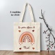 Tote bag enfant personnalisé, Les petites affaires de...thème arc en ciel boho