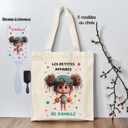 Tote bag + brosse personnalisée piscine