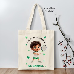 Tote bag tennis fille ou garçon personnalisé