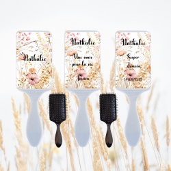 Brosse cheveux personnalisée pour mariage, amie, collègue, ou autres