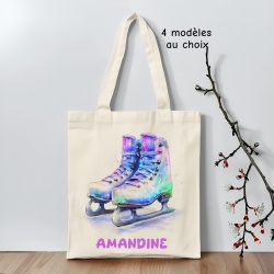 Tote bag patin à glace personnalisé