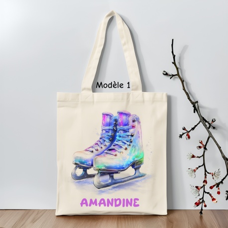 Tote bag patin à glace personnalisé
