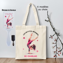 Tote bag gym + brosse personnalisée assortie