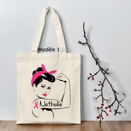 Tote bag Octobre rose personnnalisé