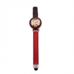 Stylo et stylet, "Pour une chouette marraine", cabochon en verre