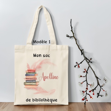 Tote bag bibliothèque personnalisé – Sac pratique pour livres et lecture